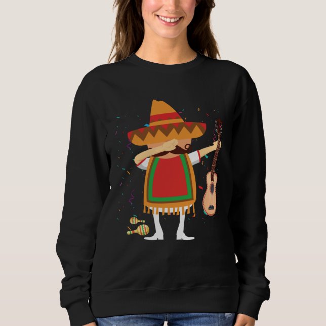 Sudadera Dabbing Mexican Mariachi Poncho Cinco de Mayo  Dab (Anverso)