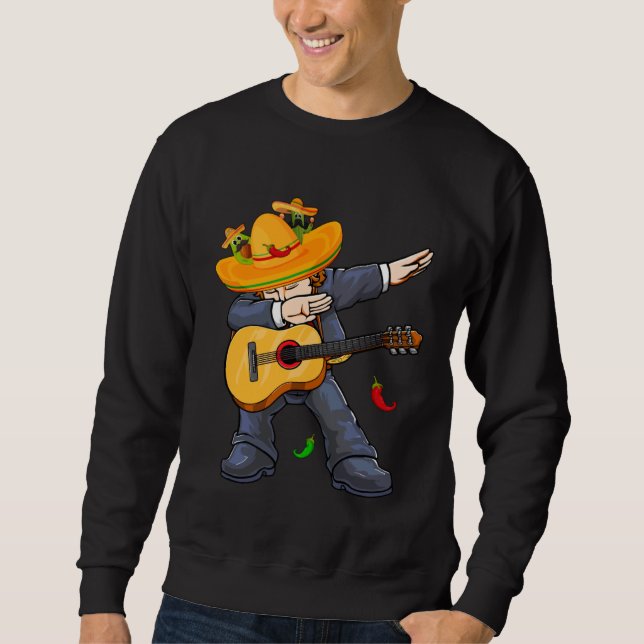 Sudadera Dabbing Mexico Mariachi & Guitar Cinco De Mayo Boy (Anverso)