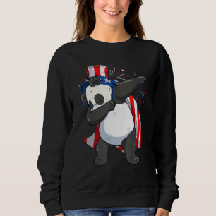 Sudadera Dabbing Panda Bear Con Tío Sam Gorra Bandera Estad