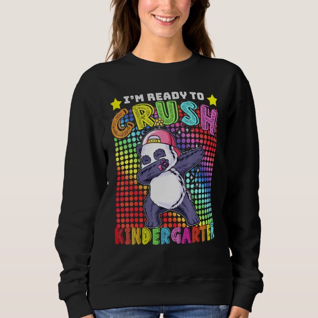 Sudadera Dabbing Panda Kindergarten de vuelta a escolar (Anverso)
