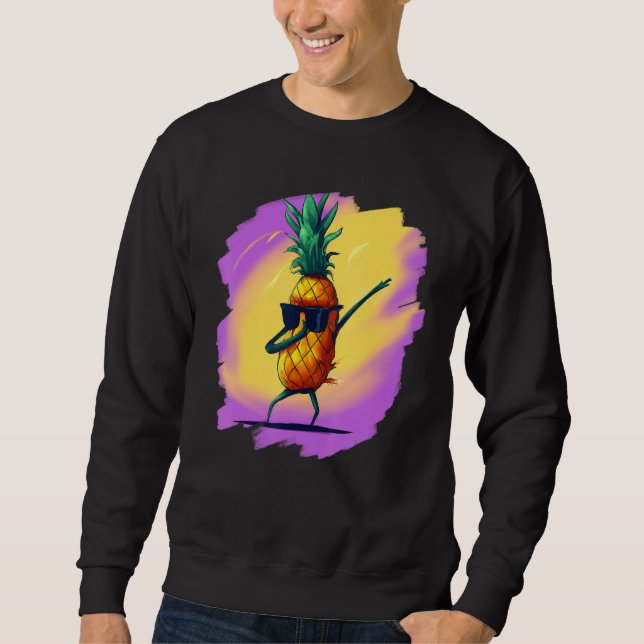 Sudadera Dabbing Pineapple Aloha Sunglasses Beach Dance Haw (Anverso)