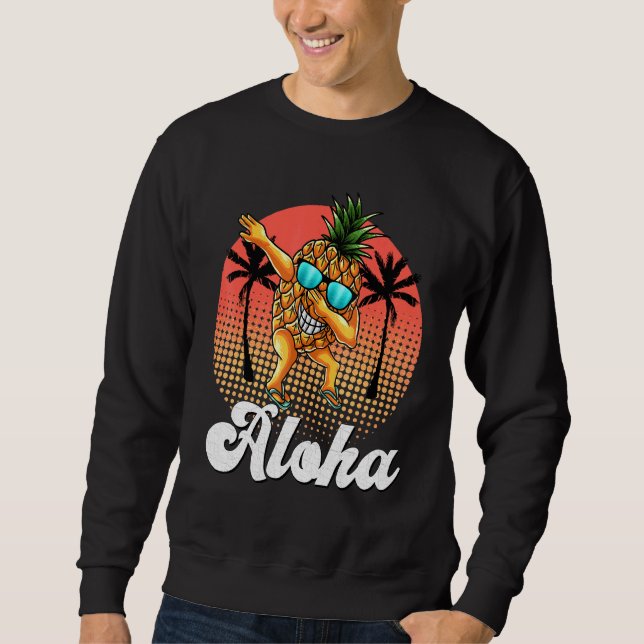 Sudadera Dabbing Pineapple Gafas de sol Aloha Hawaii Summer (Anverso)