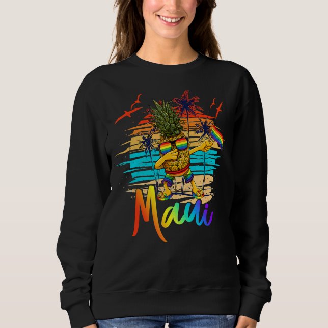 Sudadera Dabbing Pineapple Gay Pride Lgbt Maui Hawaii Summe (Anverso)
