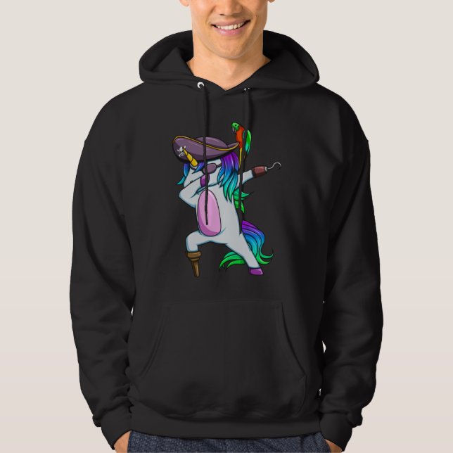 Sudadera Dabbing Pirate Magical Rainbow Unicorn  Halloween (Anverso)