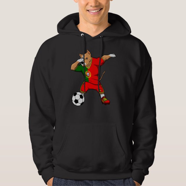 Sudadera Dabbing Pitbull Dog Portugal Soccer (Anverso)