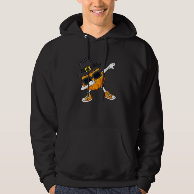 Sudadera Dabbing Pumpkin Pilgrim Thanksgiving 2022 Boys Gir (Anverso)