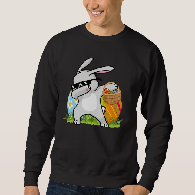 Sudadera Dabbing Rabbit Easter Day Eggs Bunny Dabbing Boys  (Anverso)