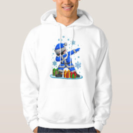 Sudadera Dabbing Santa- Blue & Silver Snowflake Christmas 