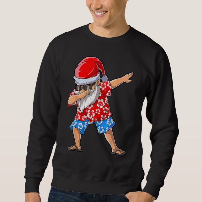 Sudadera Dabbing Santa Christmas in July Boys Men Hawaiian  (Anverso)