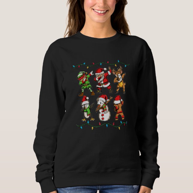 Sudadera Dabbing Santa Claus Navidades de Snowman Gingerbre (Anverso)
