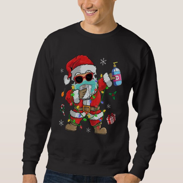 Sudadera Dabbing Santa Claus With Christmas Light Merry Chr (Anverso)