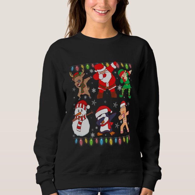 Sudadera Dabbing Santa Elf Friends Christmas Boys Girls Men (Anverso)