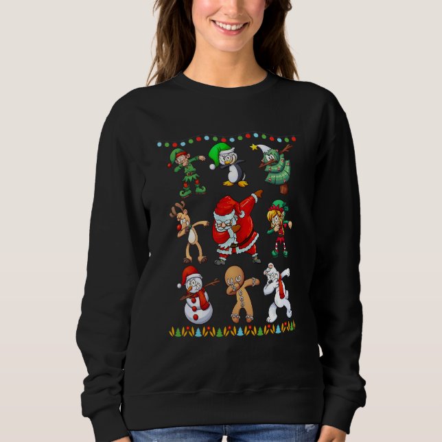 Sudadera Dabbing Santa Elf Friends Christmas Boys Girls Men (Anverso)