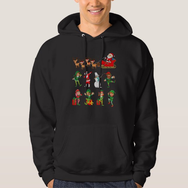 Sudadera Dabbing Santa Elf Friends Christmas Boys Men  Xmas (Anverso)