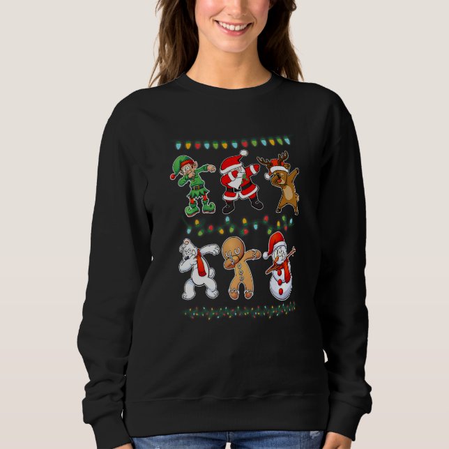 Sudadera Dabbing Santa Elf Friends Christmas Boys Men  Xmas (Anverso)