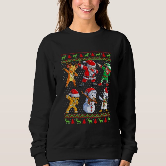 Sudadera Dabbing Santa Elf Friends Christmas Holiday Boys G (Anverso)