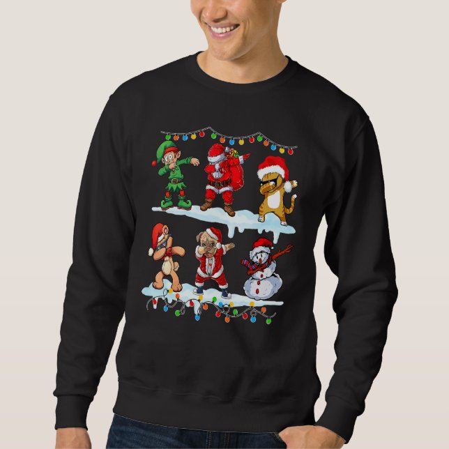 Sudadera Dabbing Santa Elf Friends Christmas Kids Boys Men  (Anverso)