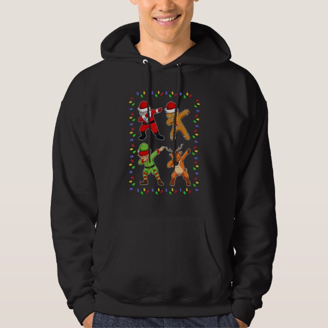 Sudadera Dabbing Santa Elf Friends Christmas Kids Boys Men  (Anverso)