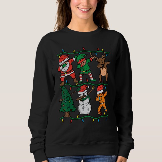 Sudadera Dabbing Santa Elf Reindeer Dab Xmas Christmas Boys (Anverso)
