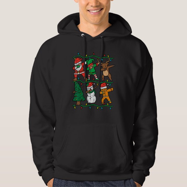 Sudadera Dabbing Santa Elf Reindeer Dab Xmas PJs Christmas  (Anverso)