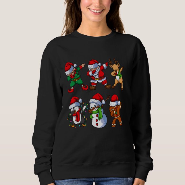 Sudadera Dabbing Santa Elf Snowman Gingerbread Reinder Chr (Anverso)