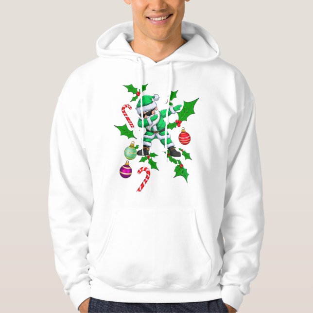 Sudadera Dabbing Santa- Green & White Christmas Design  (Anverso)