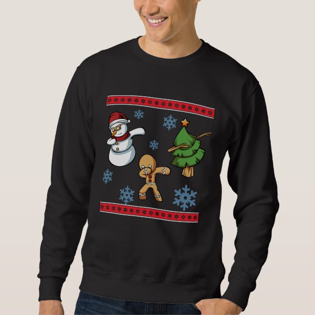 Sudadera Dabbing Santa Tree Cookie Ginger Christmas Celebra (Anverso)