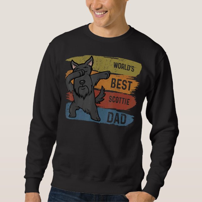 Sudadera Dabbing Scottish Terrier Dad Dab Para Niños Hombre (Anverso)