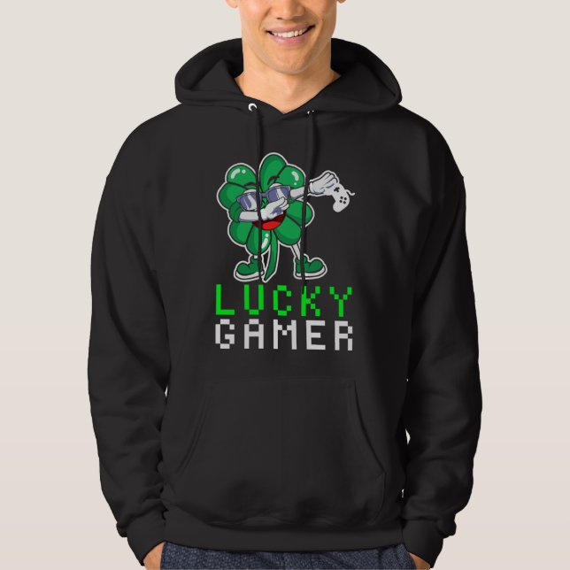 Sudadera Dabbing Shamrock St Paddy's Day Video Gaming Quote (Anverso)