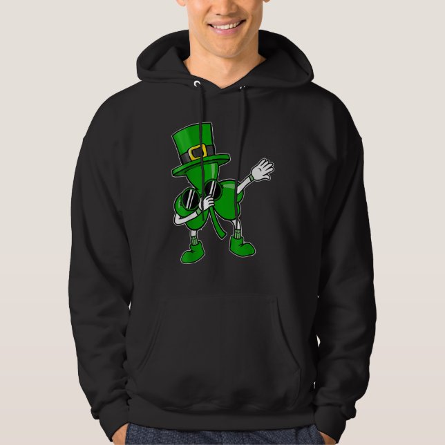 Sudadera Dabbing Shamrock St Patrick's Day Boys Girls Kids  (Anverso)