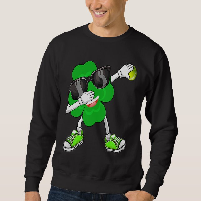 Sudadera Dabbing Shamrock & Tennis Ball Saint Patrick's Day (Anverso)