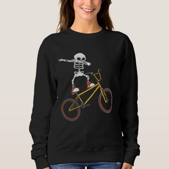 Sudadera Dabbing Skeleton BMX Bike Rider Dab Skeleton Biker (Anverso)