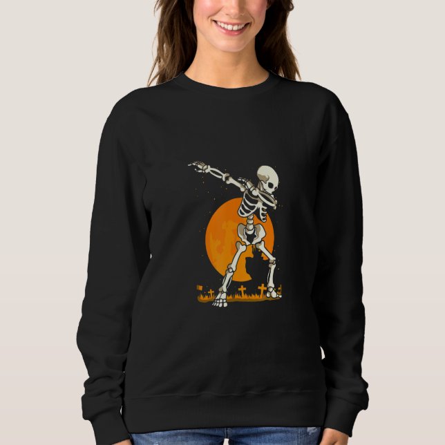 Sudadera Dabbing Skeleton  Halloween Costume Spooky Season (Anverso)