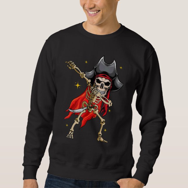 Sudadera Dabbing Skeleton Pirate Niños Halloween Jolly Roge (Anverso)