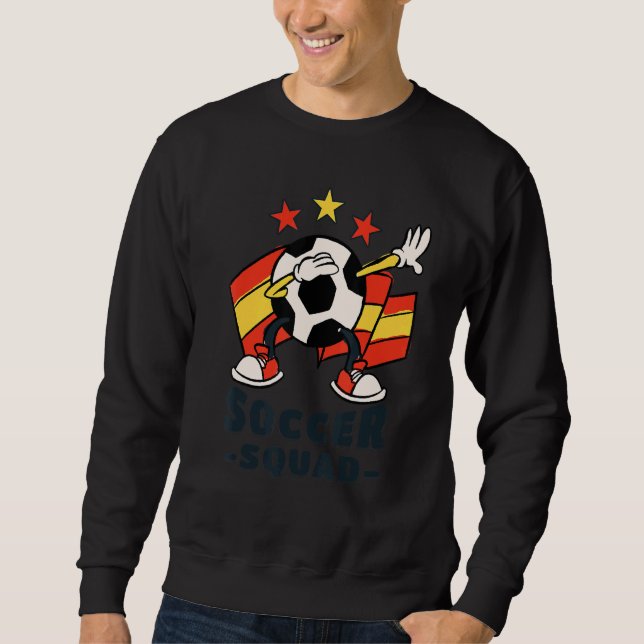 Sudadera Dabbing Soccer Ball Spanish Flag Soccer Squad (Anverso)