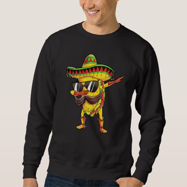 Sudadera Dabbing Taco Cinco De Mayo Niños Masculinos Comida (Anverso)