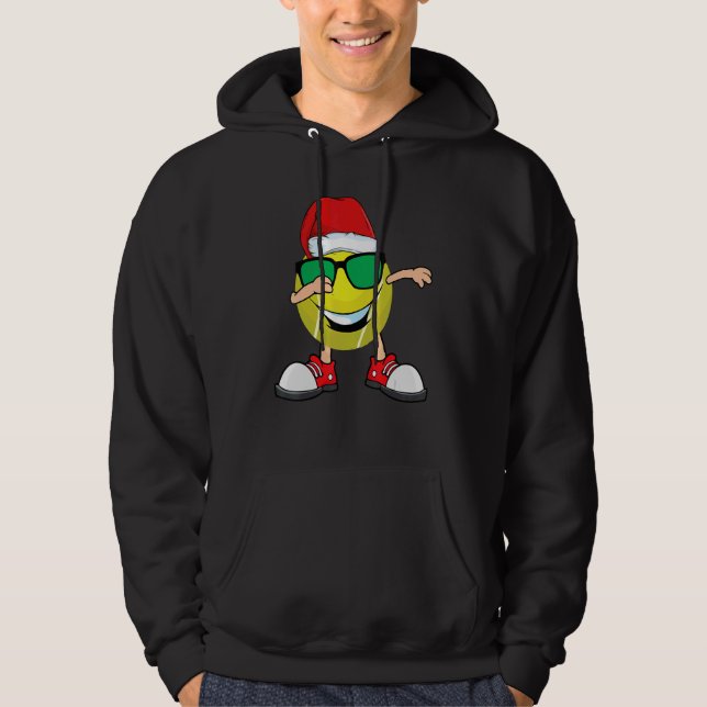 Sudadera Dabbing Tennis Ball Santa Hat Gafas de sol Christi (Anverso)