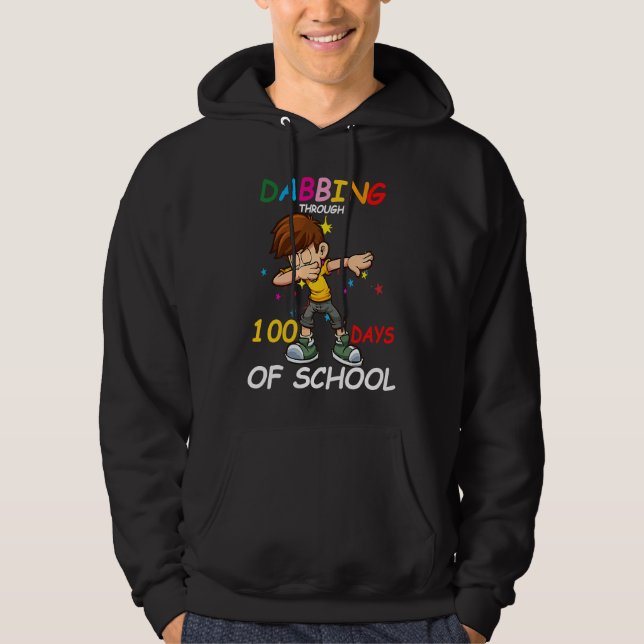 Sudadera Dabbing Through 100 Days Of School Dab  Kids Boys (Anverso)
