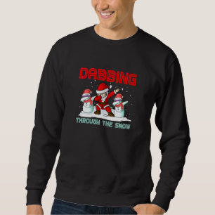Sudadera Dabbing Through the Snow Snowman Santa Claus Chris