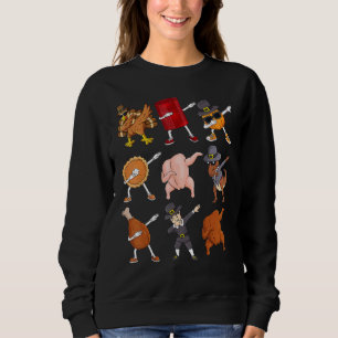 Sudadera Dabbing Turkey T Rex Peregrino Niño del Día de Acc