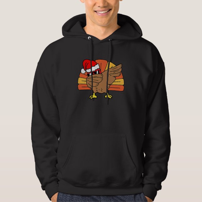 Sudadera Dabbing Turkey Thanksgiving Holiday Pilgrim  Chris (Anverso)