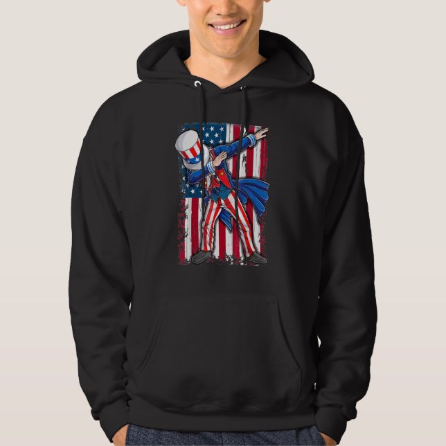 Sudadera Dabbing Uncle Sam 4 De Julio Bandera De Estados Un (Anverso)