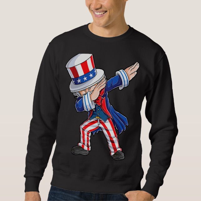 Sudadera Dabbing Uncle Sam 4 De Julio Niños (Anverso)