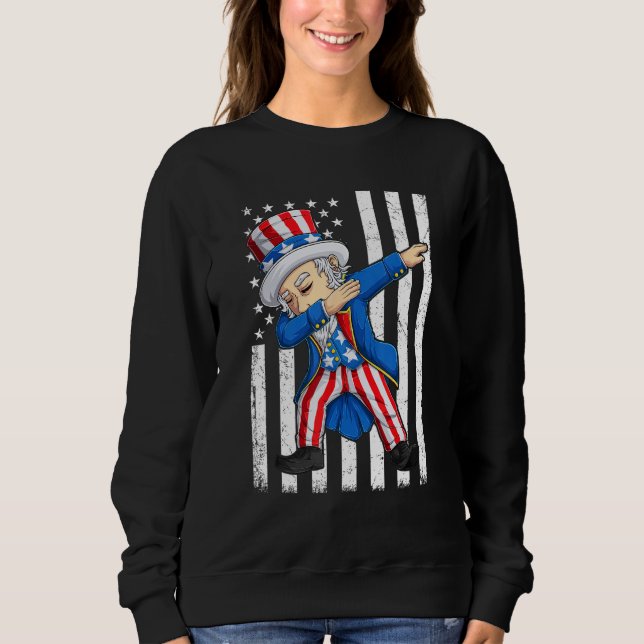 Sudadera Dabbing Uncle Sam  4th of July Men Kids Boys (Anverso)