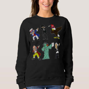 Sudadera Dabbing Uncle Sam Y Amigos 4 De Julio Boys Gir