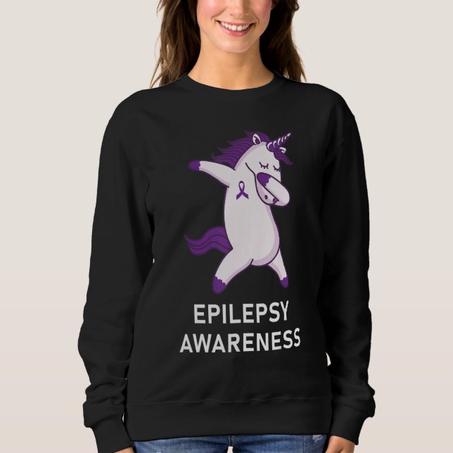 Sudadera Dabbing Unicorn Epilepsy Awareness Ribbon (Anverso)