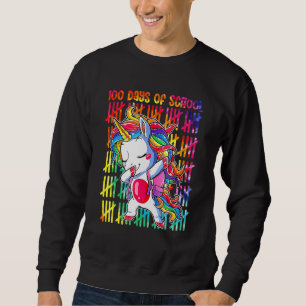 Sudadera Dabbing Unicorn Feliz 100 Días De Escolar De Niños
