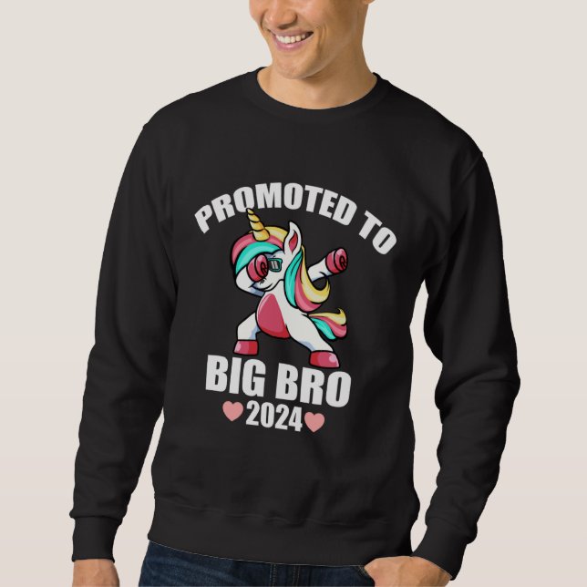 Sudadera Dabbing Unicorn  For Boys Promoted To Big Brother  (Anverso)