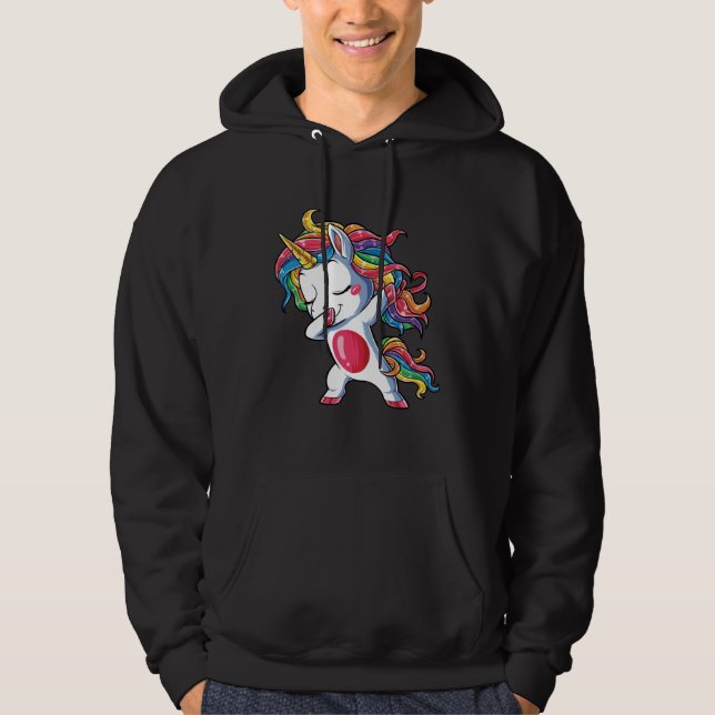 Sudadera Dabbing Unicorn Girls Kids Rainbow Dab Dance Squad (Anverso)