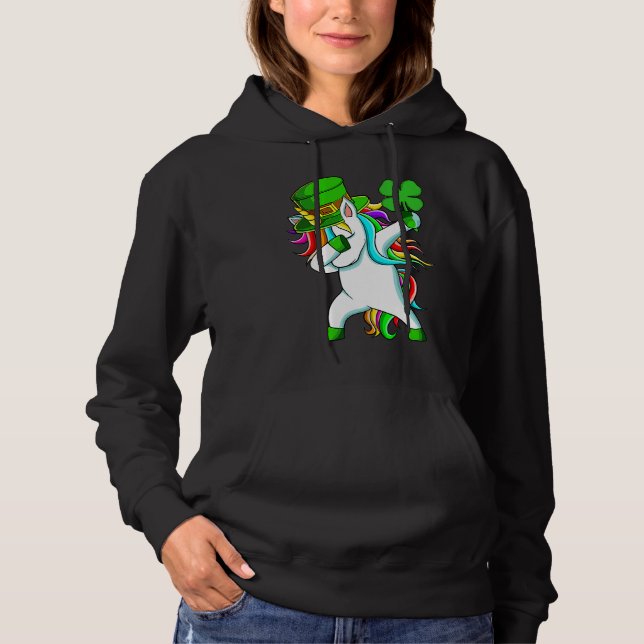 Sudadera Dabbing Unicorn Happy St Patrick's Day Lucky Shamr (Anverso)